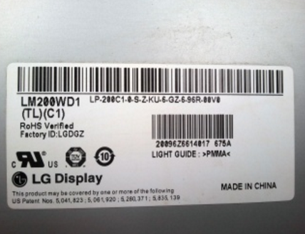 Original LM200WD1-TLC1 LG Screen Panel 20" 1600*900 LM200WD1-TLC1 LCD Display
